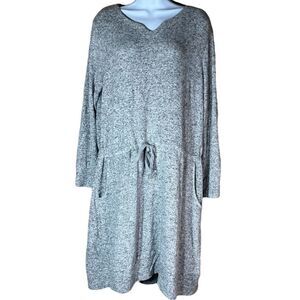 Soft‎ Surroundings Easy Living drawstring waist gray sweater knit dress